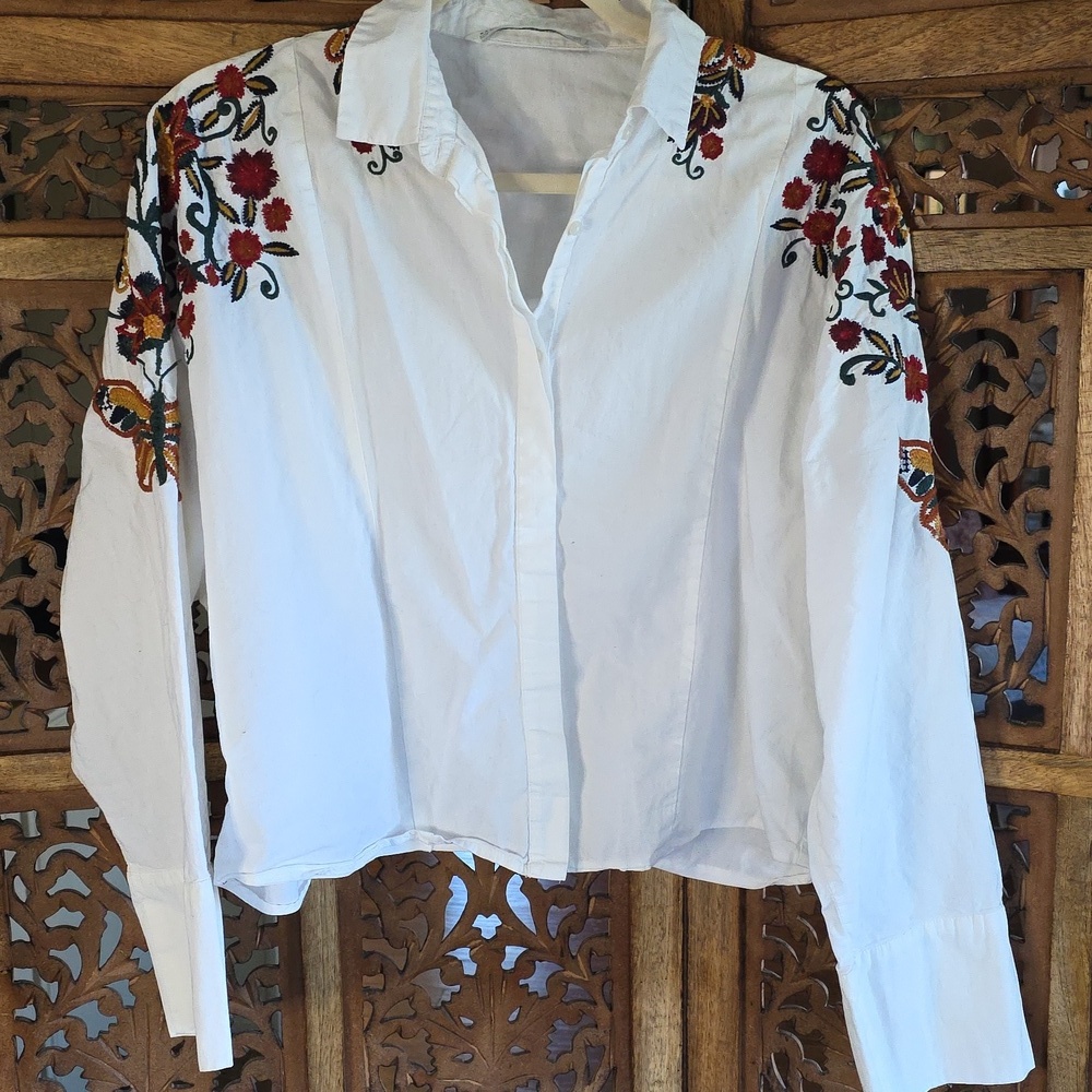 Zara Trafaluc White Blouse